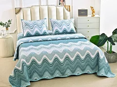 Cuvertura de pat matlasata cu 2 fete diferite, 3 piese, Cod CM336B